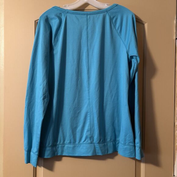 Tek Gear Crew Neck Womans Blue L/S Pockets Lightweight Shirt Size Large Preowned - Picture 4 of 4